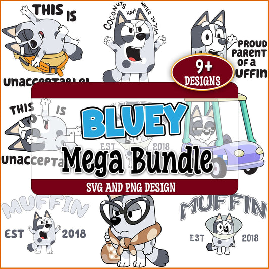 Bluey Muffin svg Bundle
