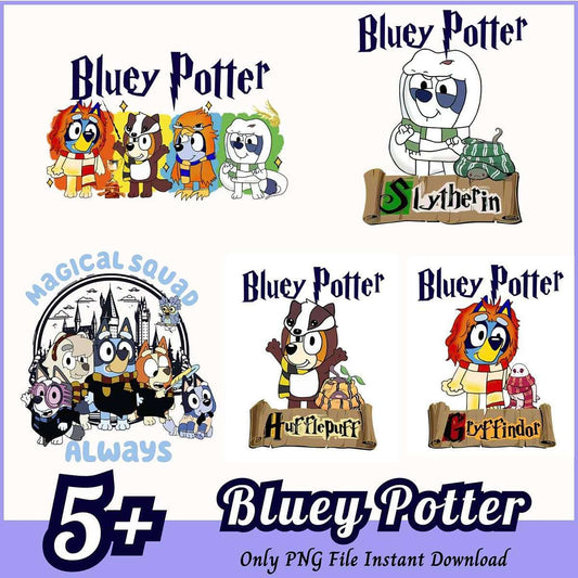 Bluey Potter PNG Bundle 5+ Designs