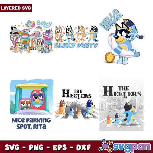 Bluey SVG Bundle Party, Summer, & More