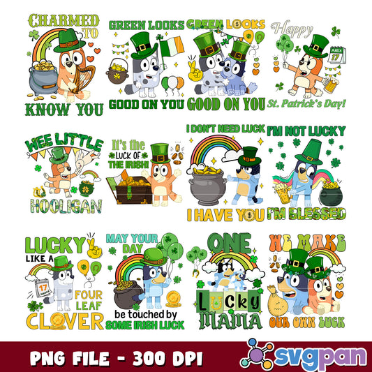 Bluey St Patricks Day SVG Bundle PNG