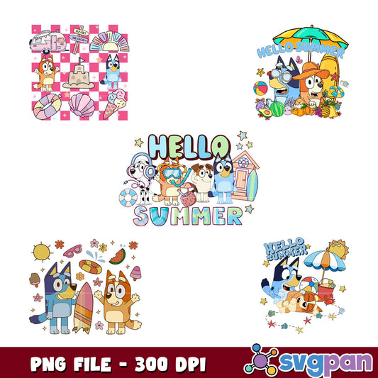 Bluey Summer Bundle PNG 300 DPI