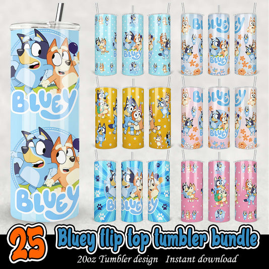 Bluey Tumbler Bundle 25 PNG Designs