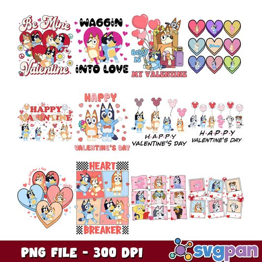 Bluey Valentines Day PNG Bundle