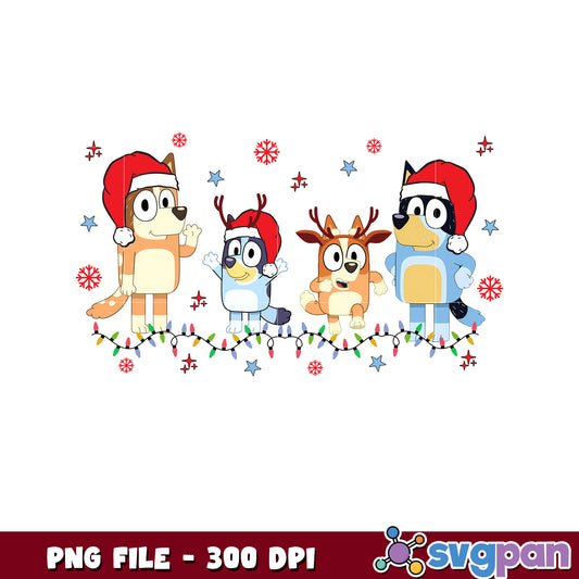 Bluey and bingo christmas png, christmas​ songs png, disney christmas png