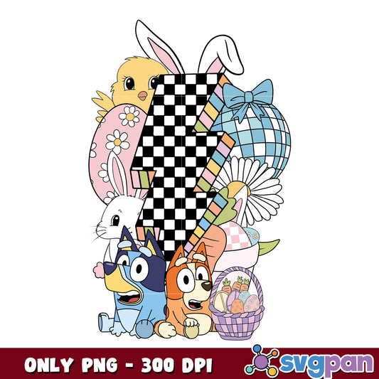 Bluey and bingo easter png bundle