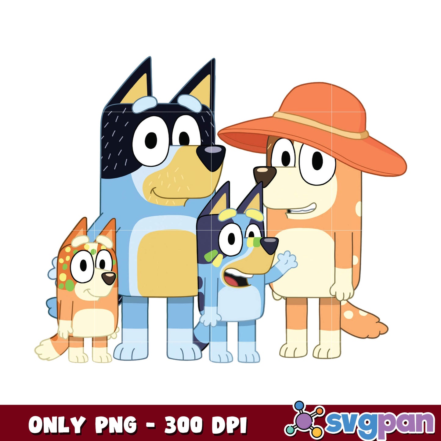 Bluey and bingo family cartoon png