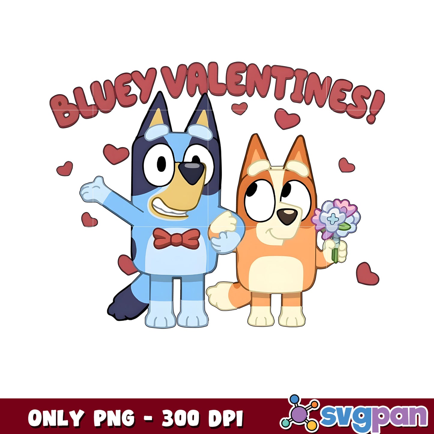 Bluey and bingo valentines disegn png, bluey valentines​ png