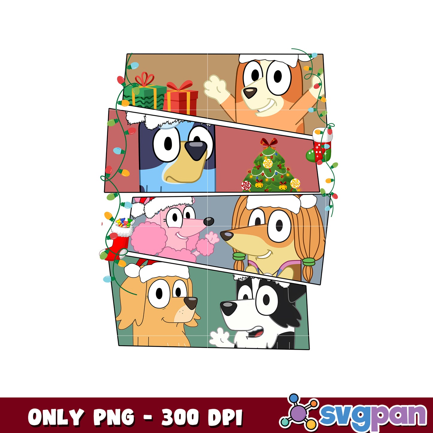 Bluey and friends christmas png