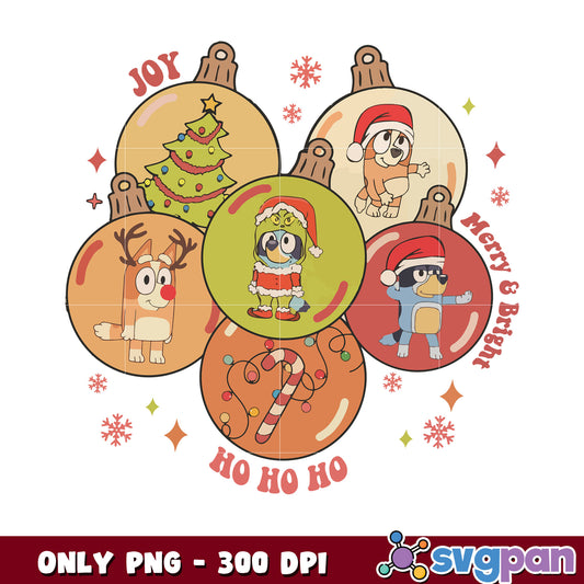 Bluey and friends merry & bright png, grinch christmas tree png