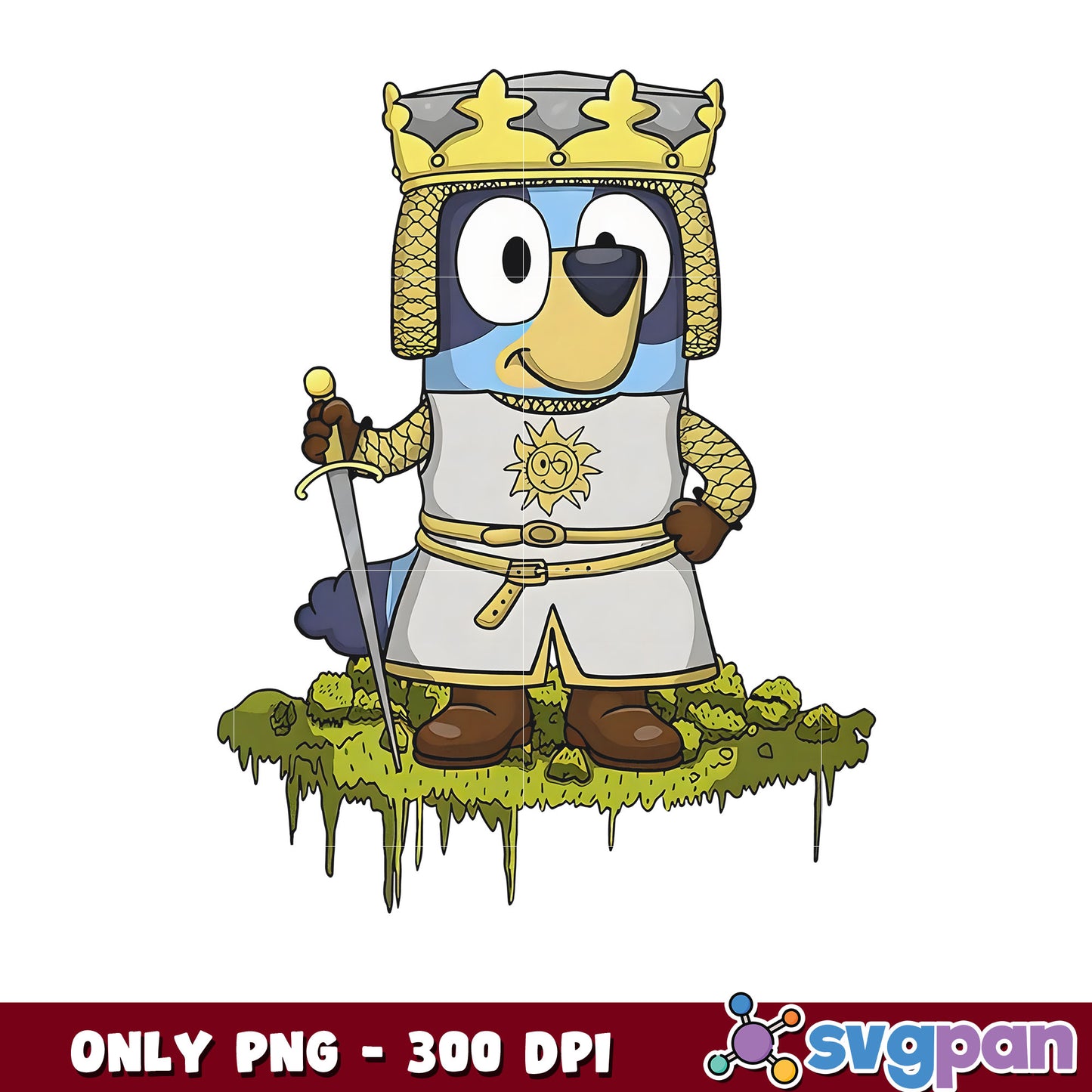 Bluey and the holy grail design png, bluey the cartoon​ png