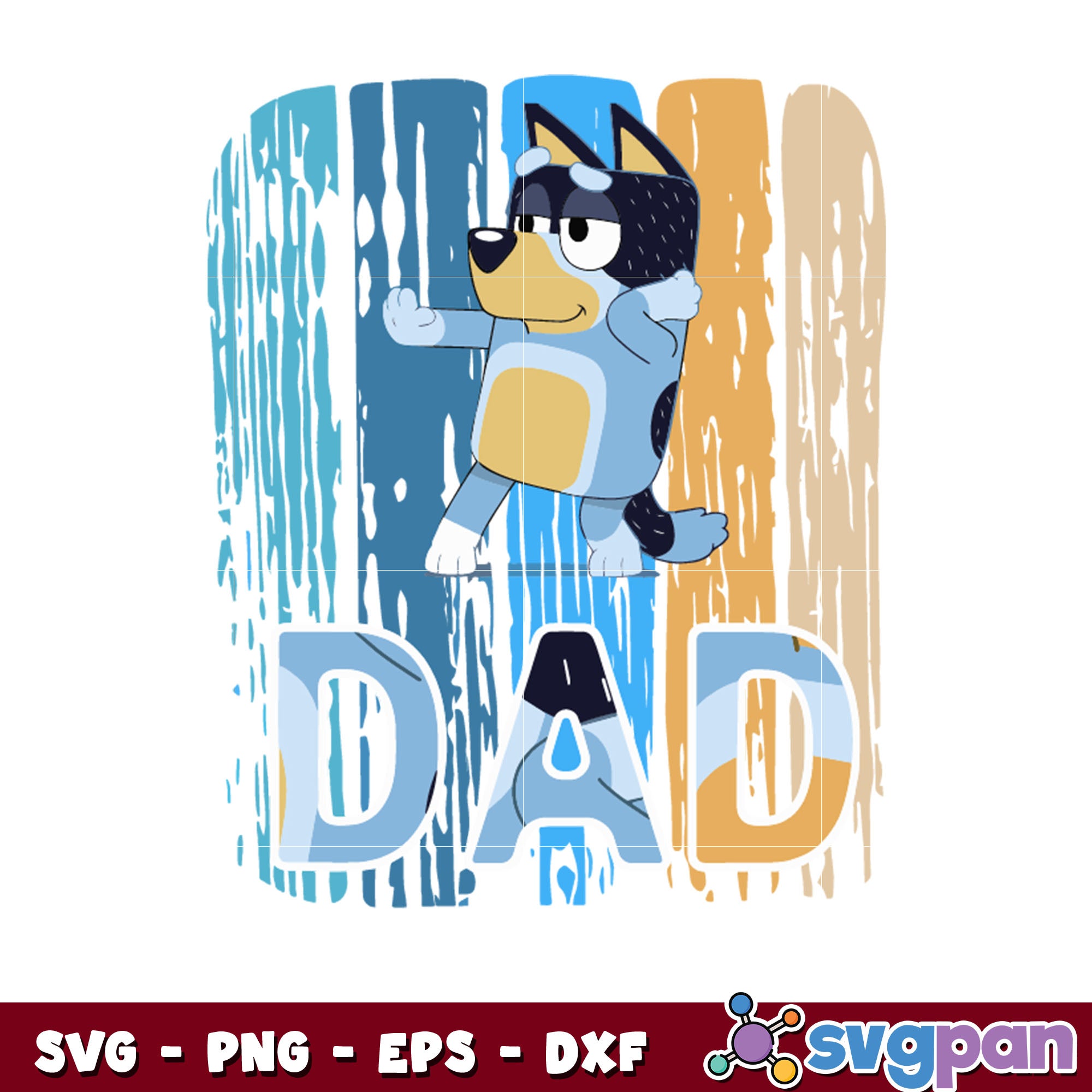 Bluey bandit dad cartoon svg, bluey dog svg, bluey cartoon characters ...