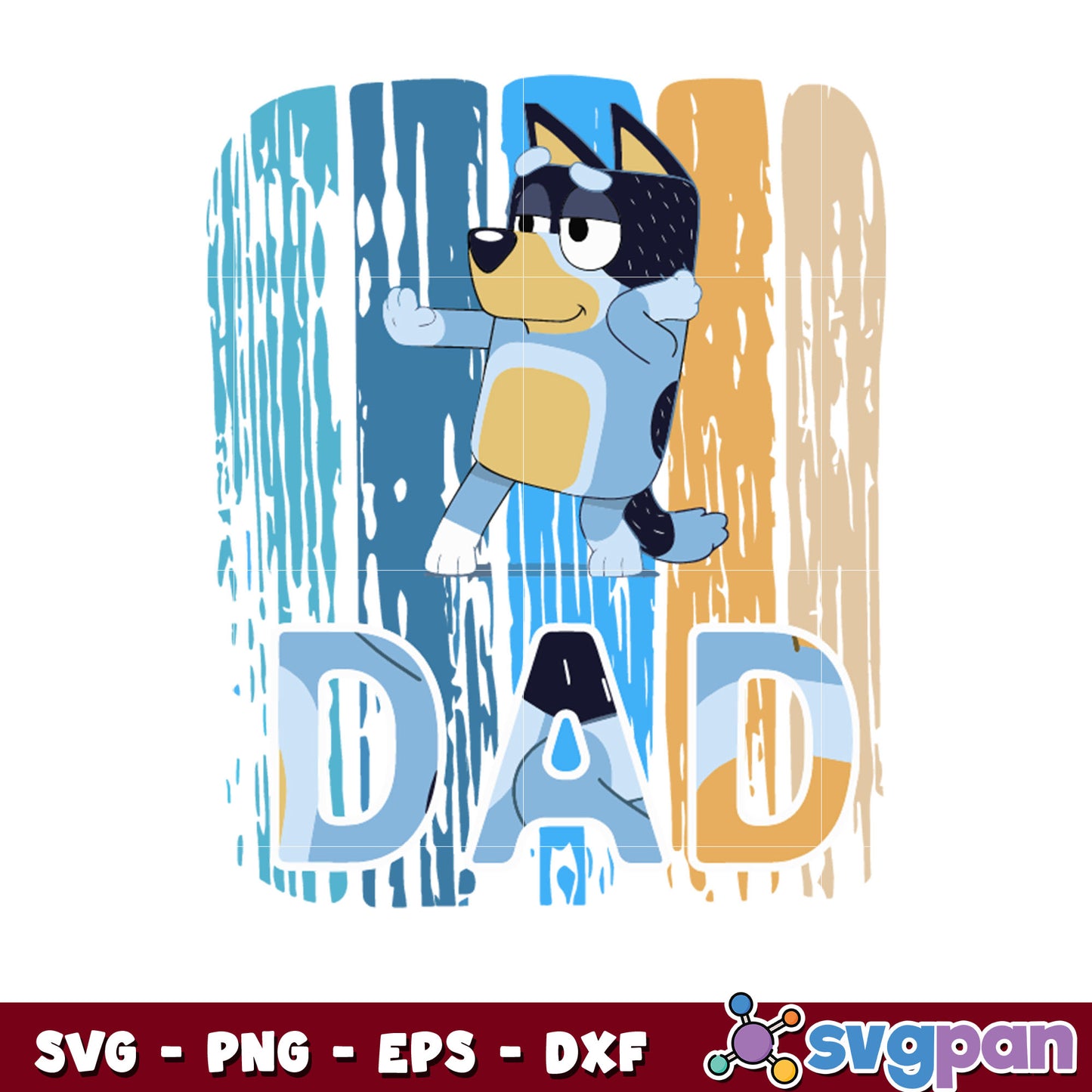 Bluey bandit dad cartoon svg, bluey dog svg, bluey cartoon characters​ svg