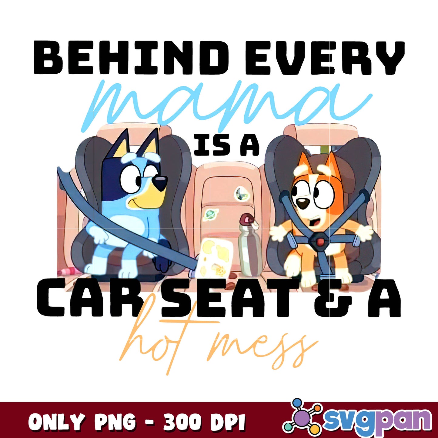 Bluey bingo in car png