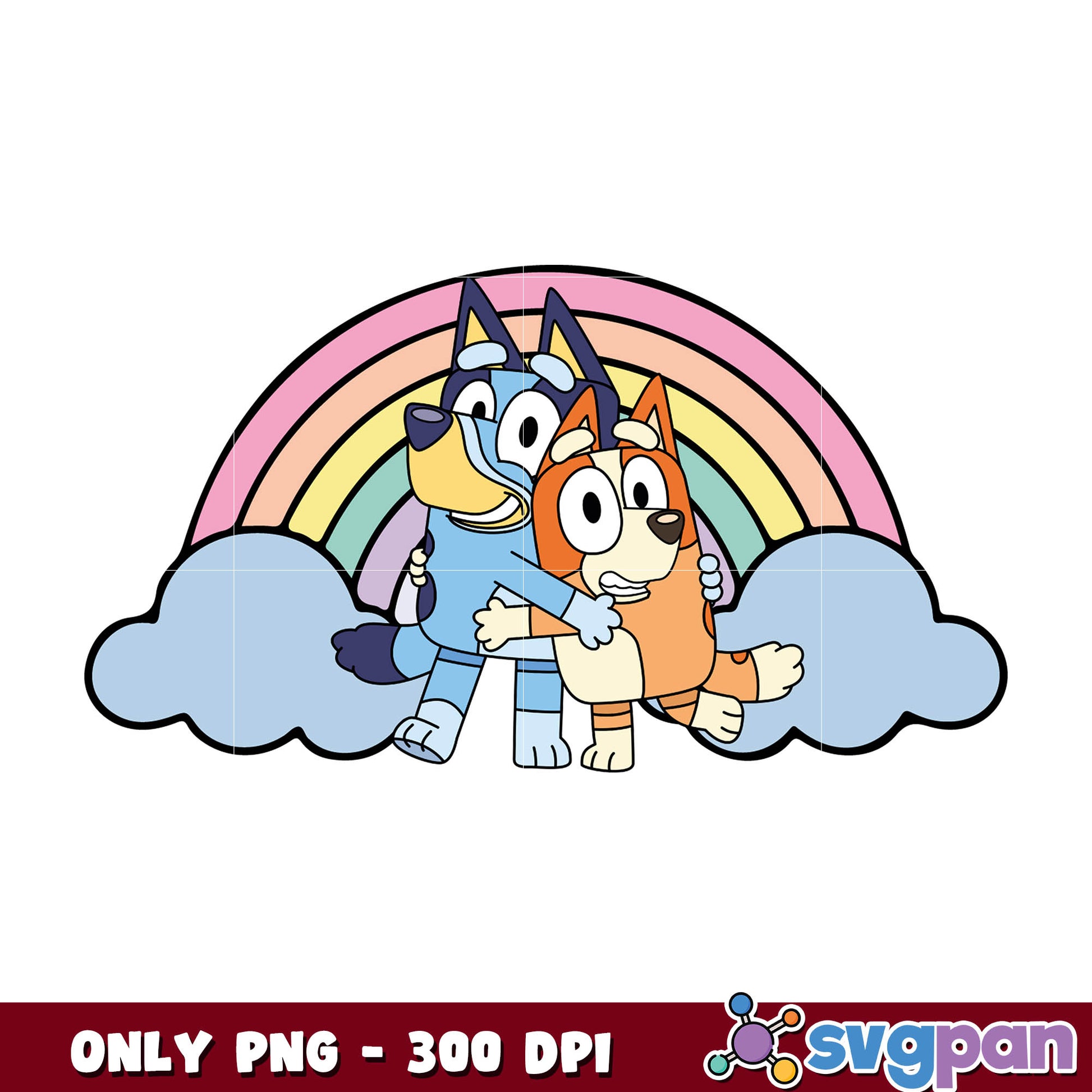 Bluey bingo rainbow png bundle