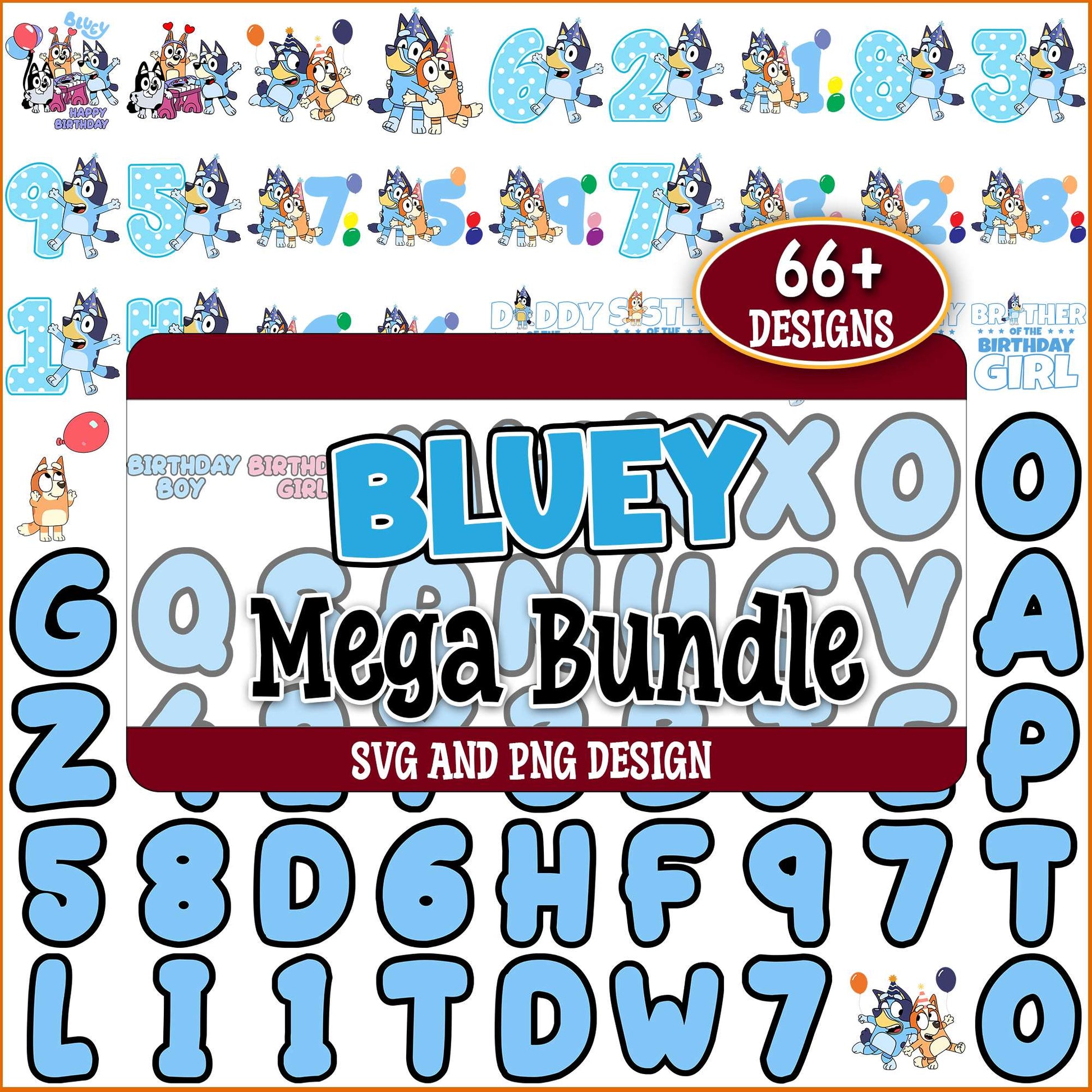 Bluey birthday candle svg bundle
