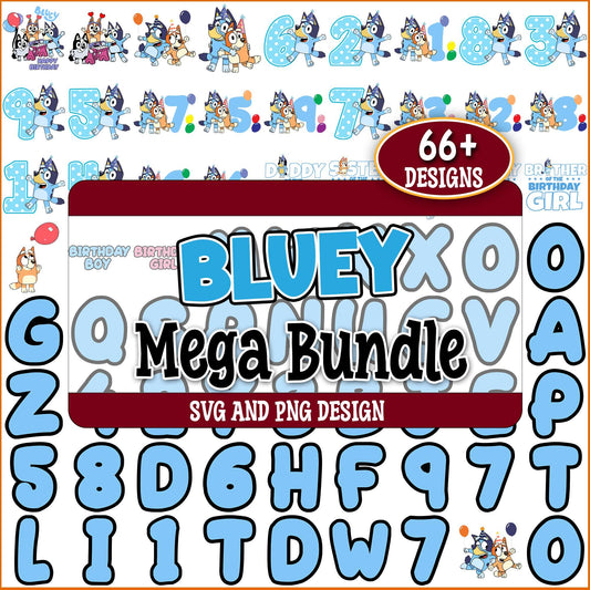Bluey birthday candle svg bundle