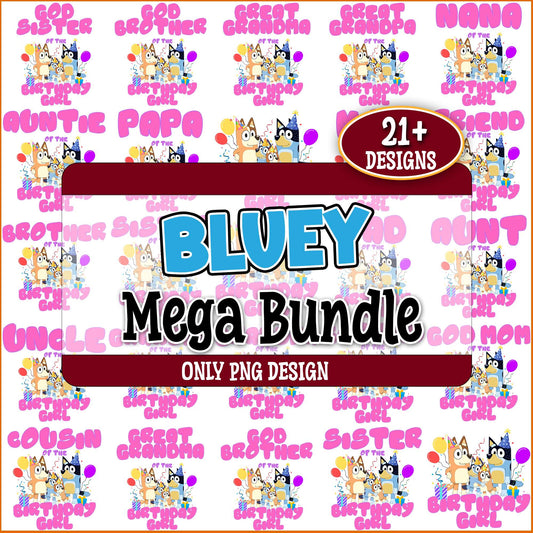 Bluey birthday girl png bundle