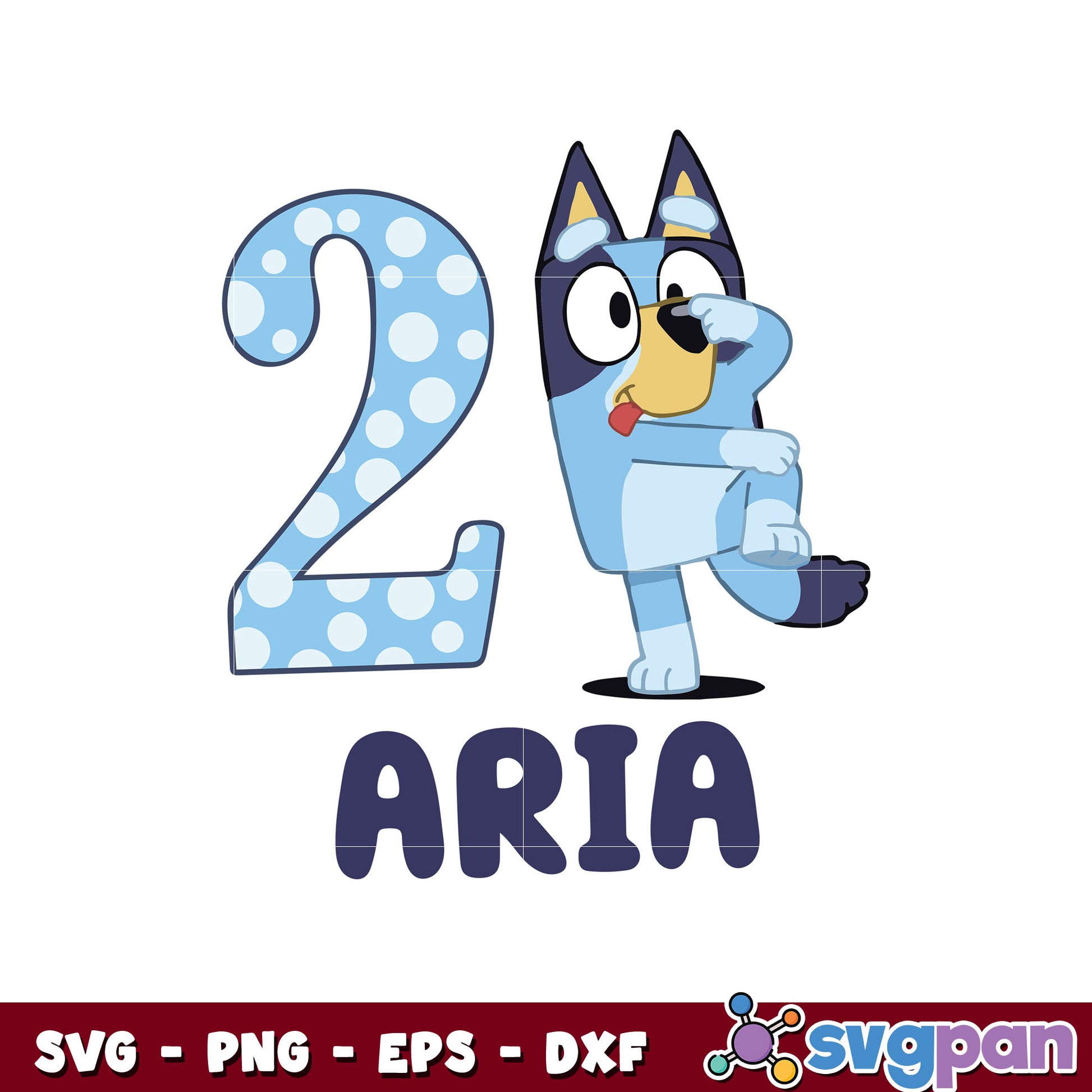 Bluey cartoon dog 2rd aria svg, bluey cartoon svg, bluey dog svg