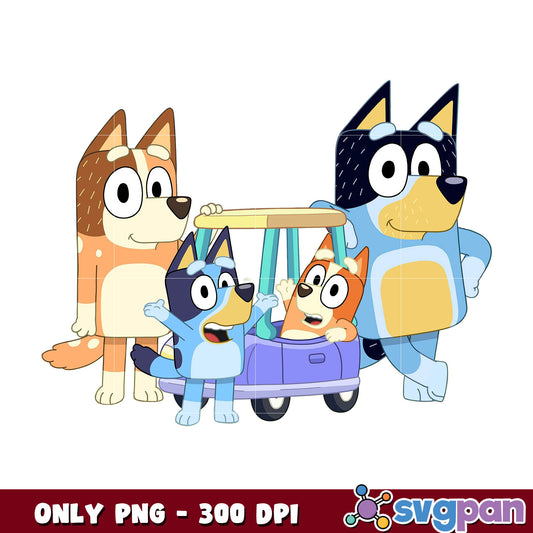 Bluey cartoon family png 