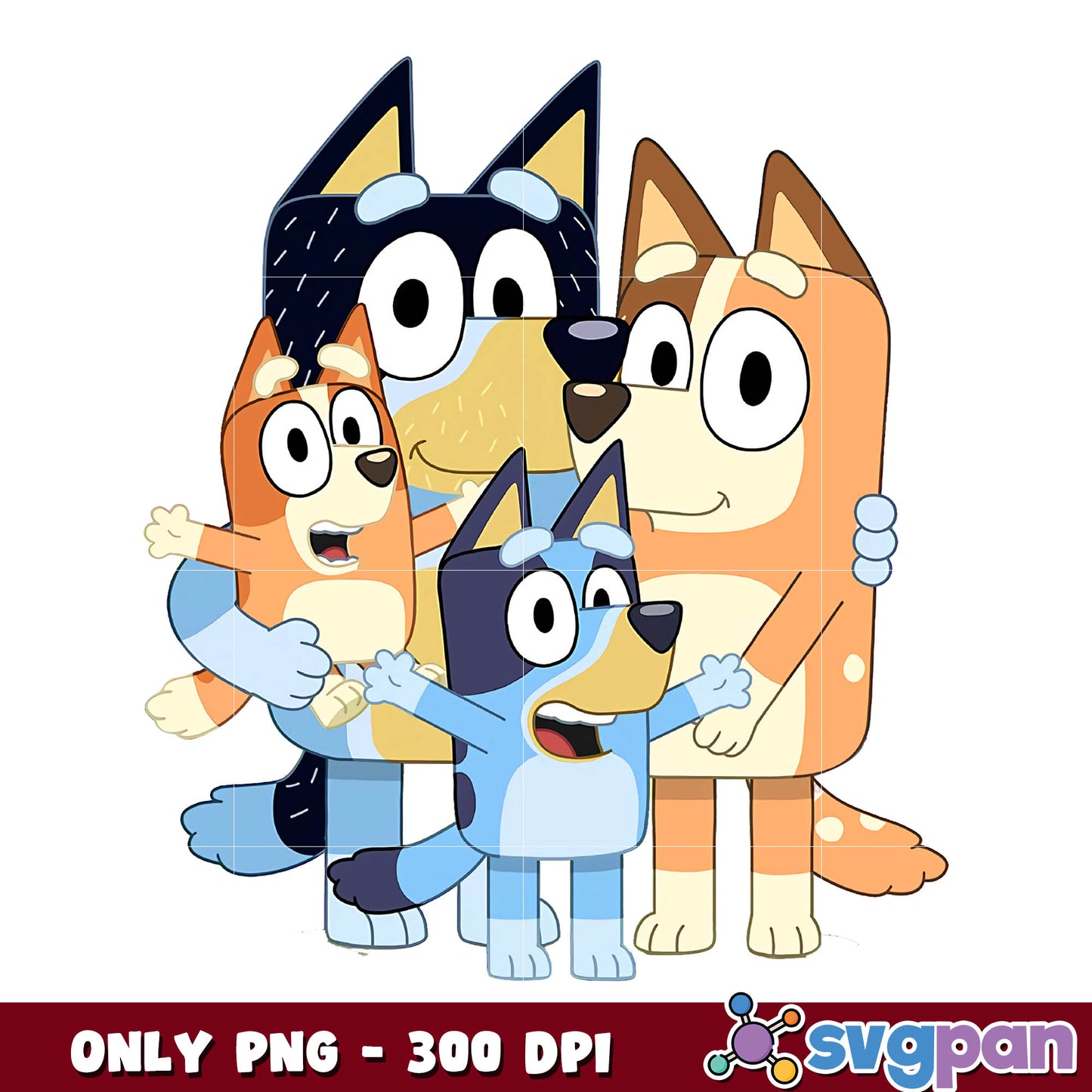 Bluey cartoon family png