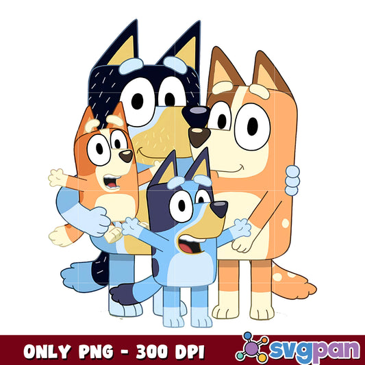 Bluey cartoon family png