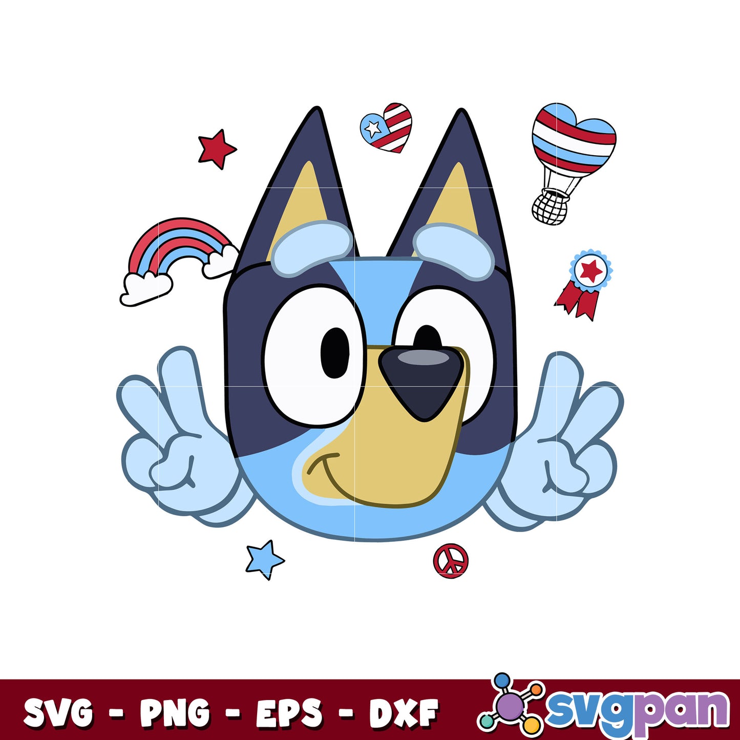 Bluey cartoon head svg design, bluey head svg, bluey cartoon svg