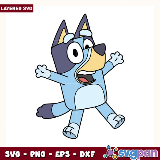 Bluey character design svg, cute dog cartoon svg, bluey cartoon svg