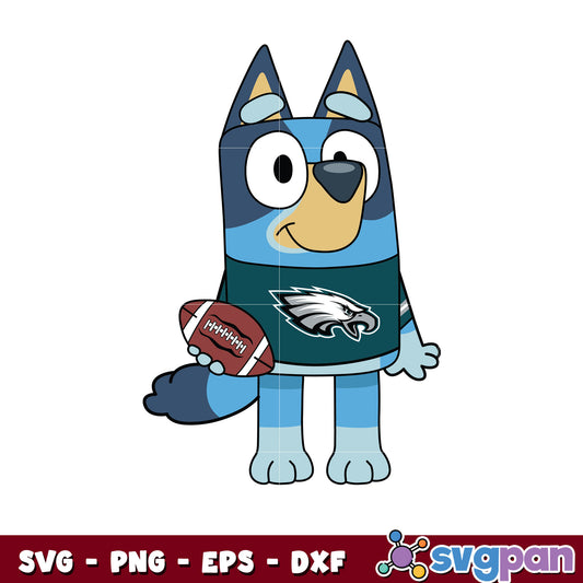 Bluey character philadelphia eagles football svg, philadelphia eagles​ svg