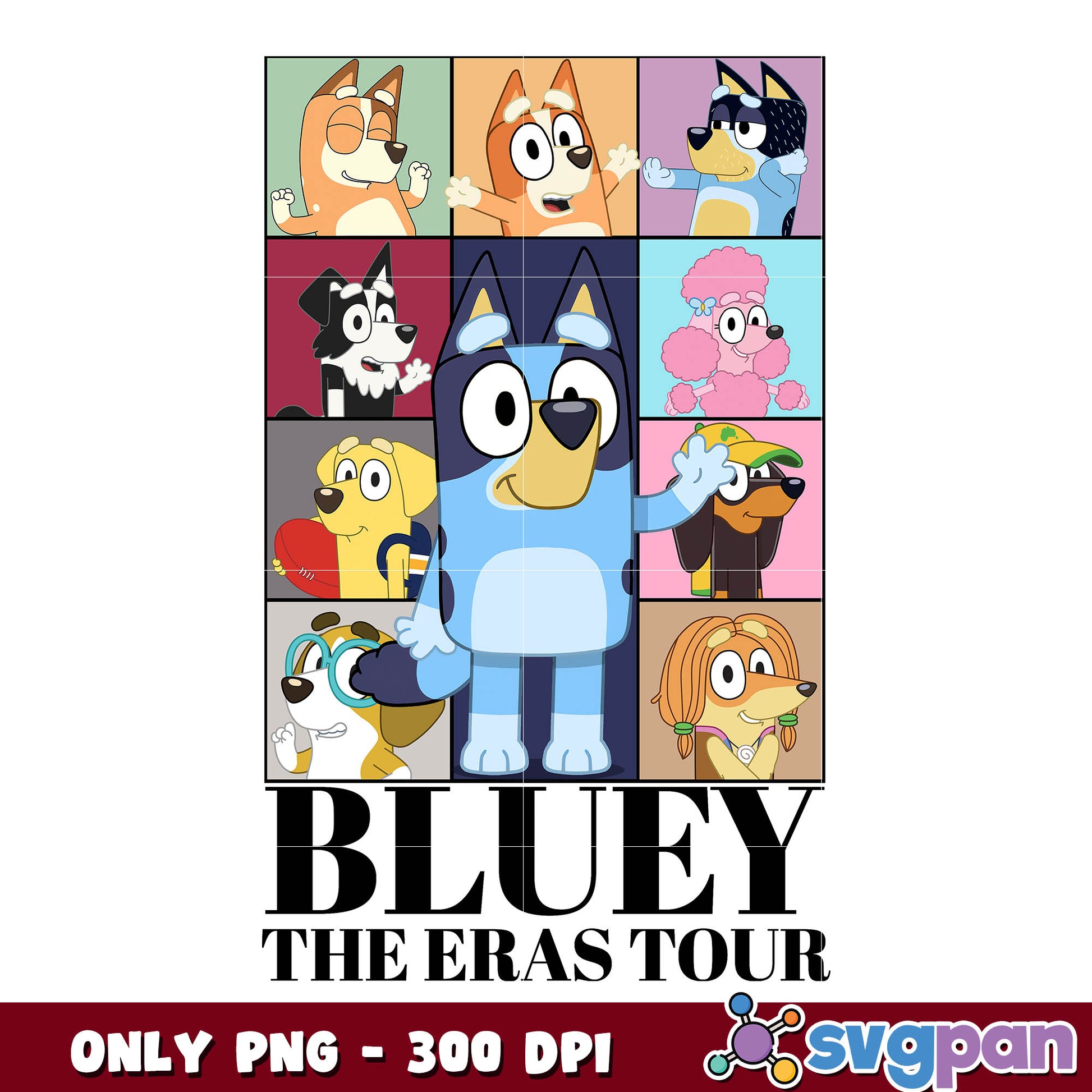 Bluey characters the eras tour png