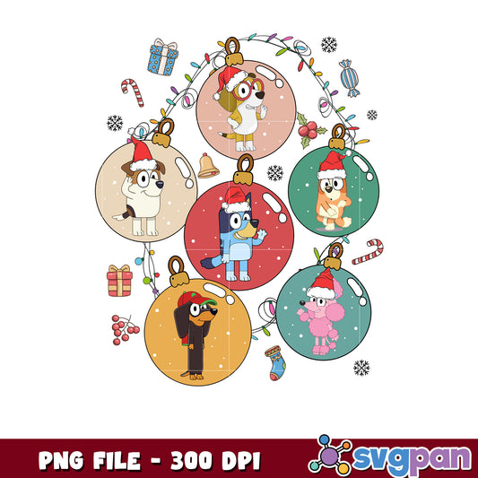 Bluey chirstmas png, christmas​ lights png, bluey christmas png
