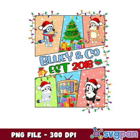 Bluey christmas design png, bluey christmas png, merry christmas png