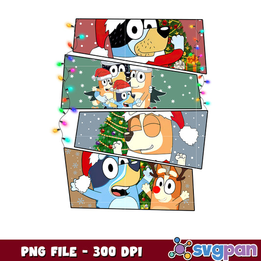 Bluey christmas family png, bluey christmas png, merry christmas png