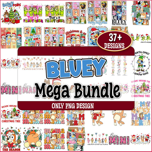 Bluey christmas png bundle