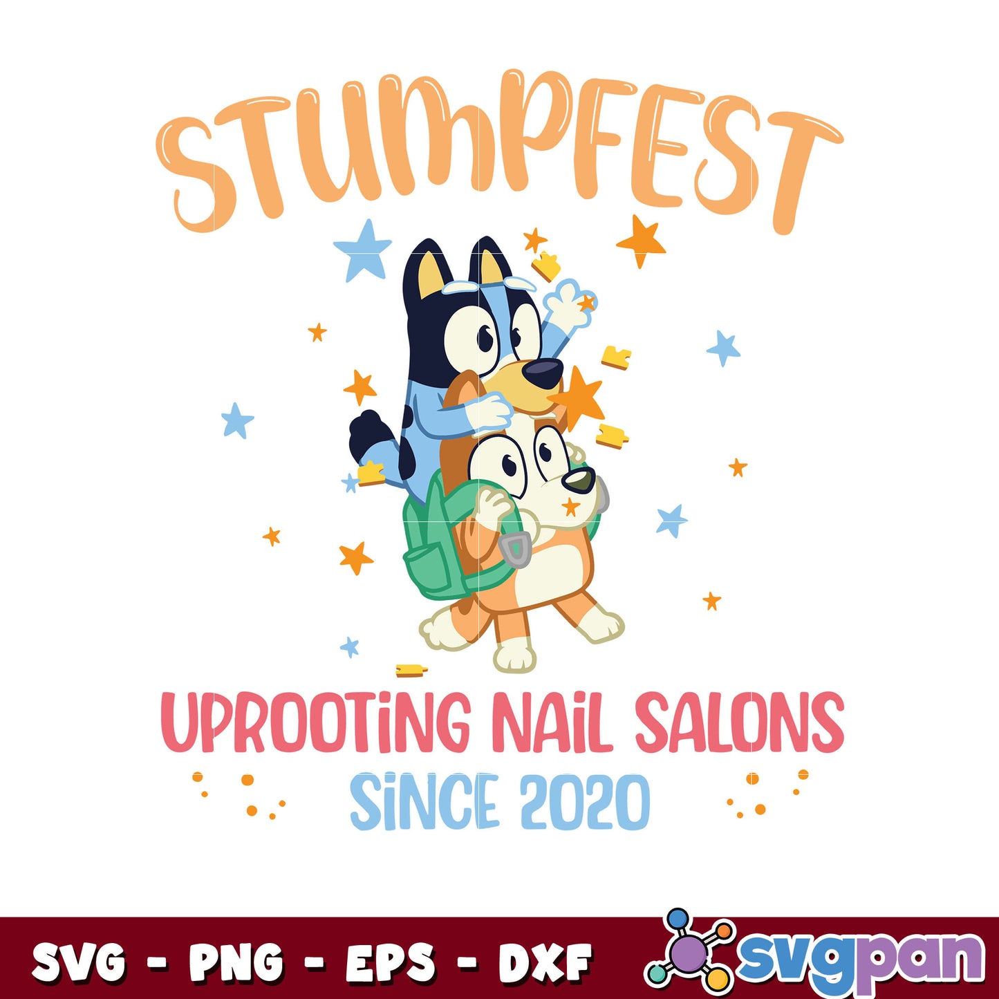 Bluey dog and bingo stumpfest svg, bluey family svg, bluey svg