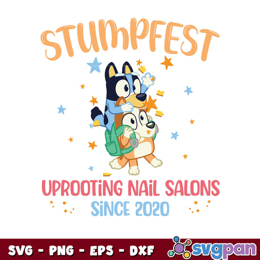 Bluey dog and bingo stumpfest svg, bluey family svg, bluey svg