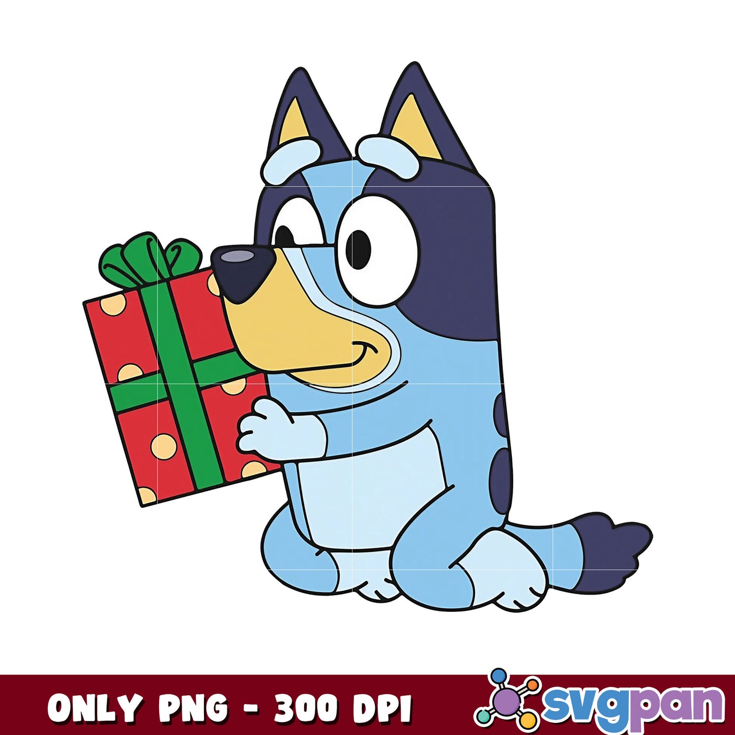 Bluey dog christmas design png, bluey in character png, bluey dog png