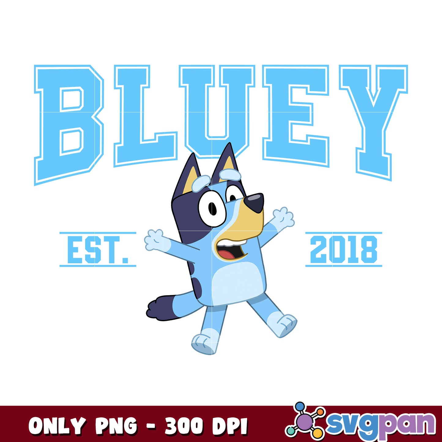 Bluey dog est 2018 cartoon png