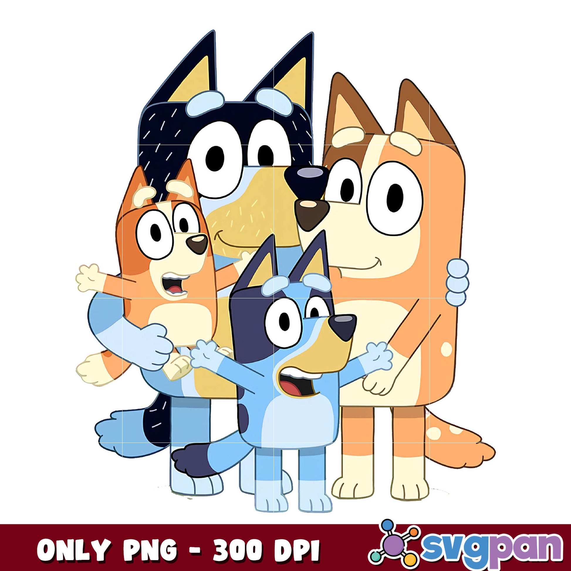 Bluey dog family cartoon png