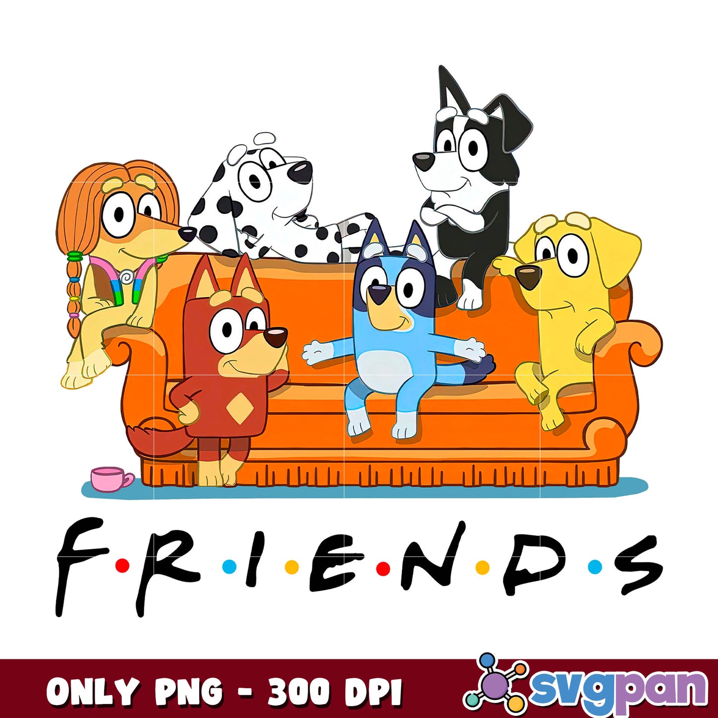 Bluey dog friends dog png