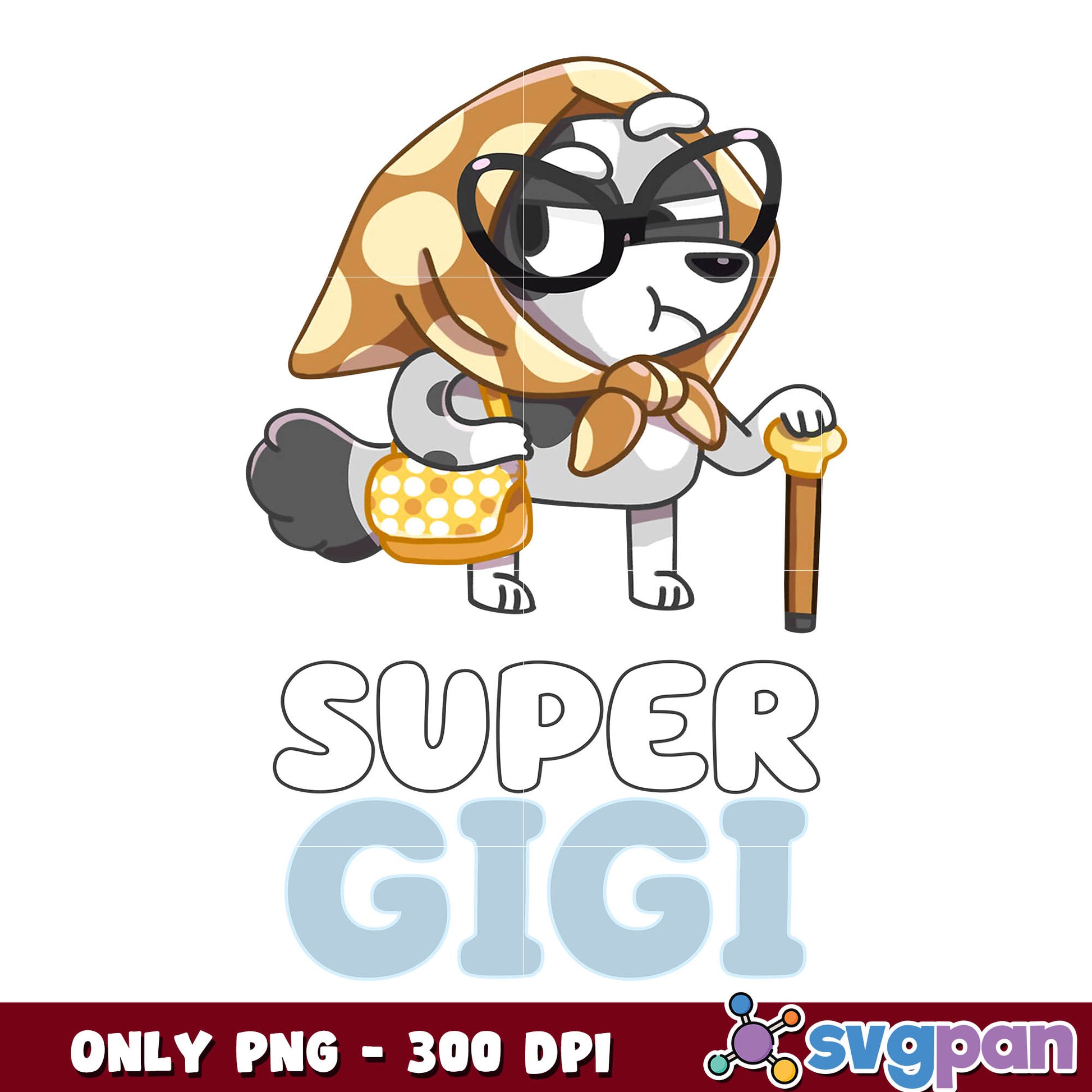 Bluey dog super gigi cartoon png