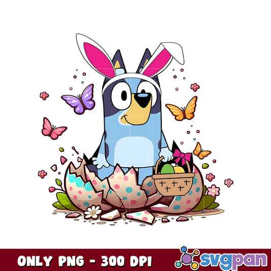 Bluey easter bunny cartoon png, bluey dog png, bluey png