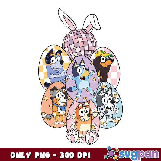 Bluey eggs easter cartoon png