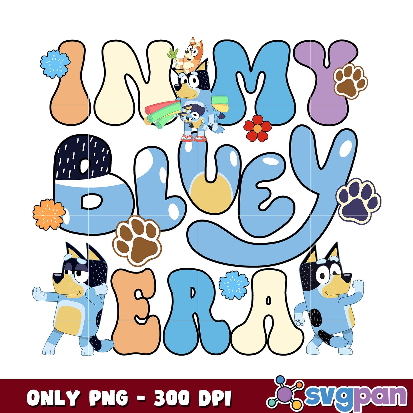 In my Bluey dog era cartoon png