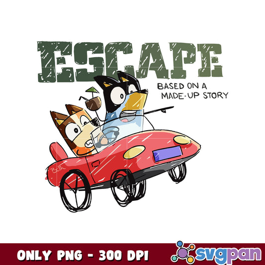 Bluey escape based on a made up story png, bluey and bingo png