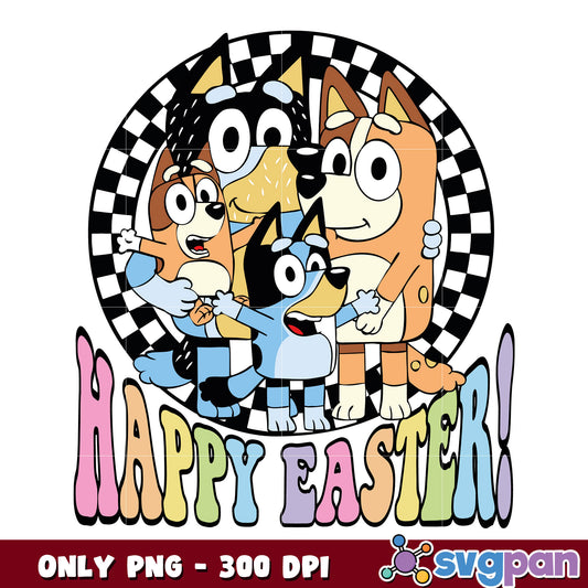 Bluey family happy easter cartoon png