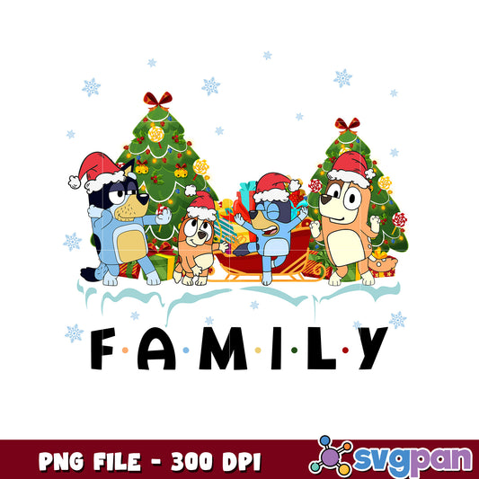 Bluey family png, christmas​ songs png, disney christmas png