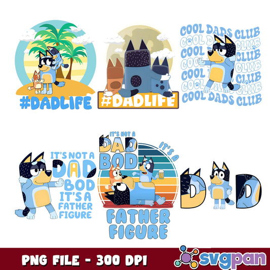 Bluey father figure png bundle