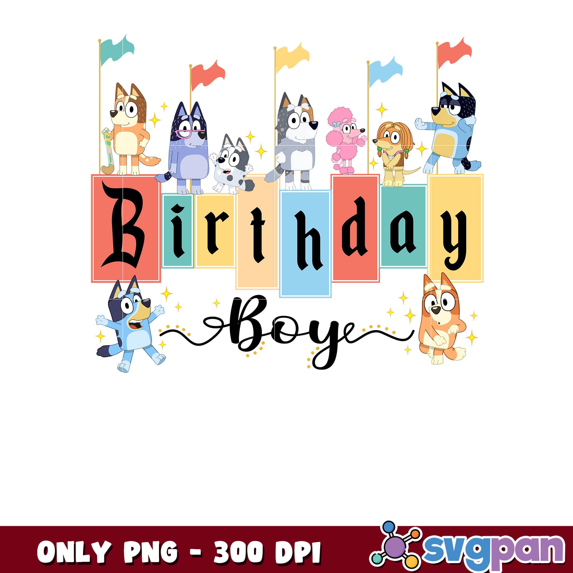 Bluey family birthday boy png