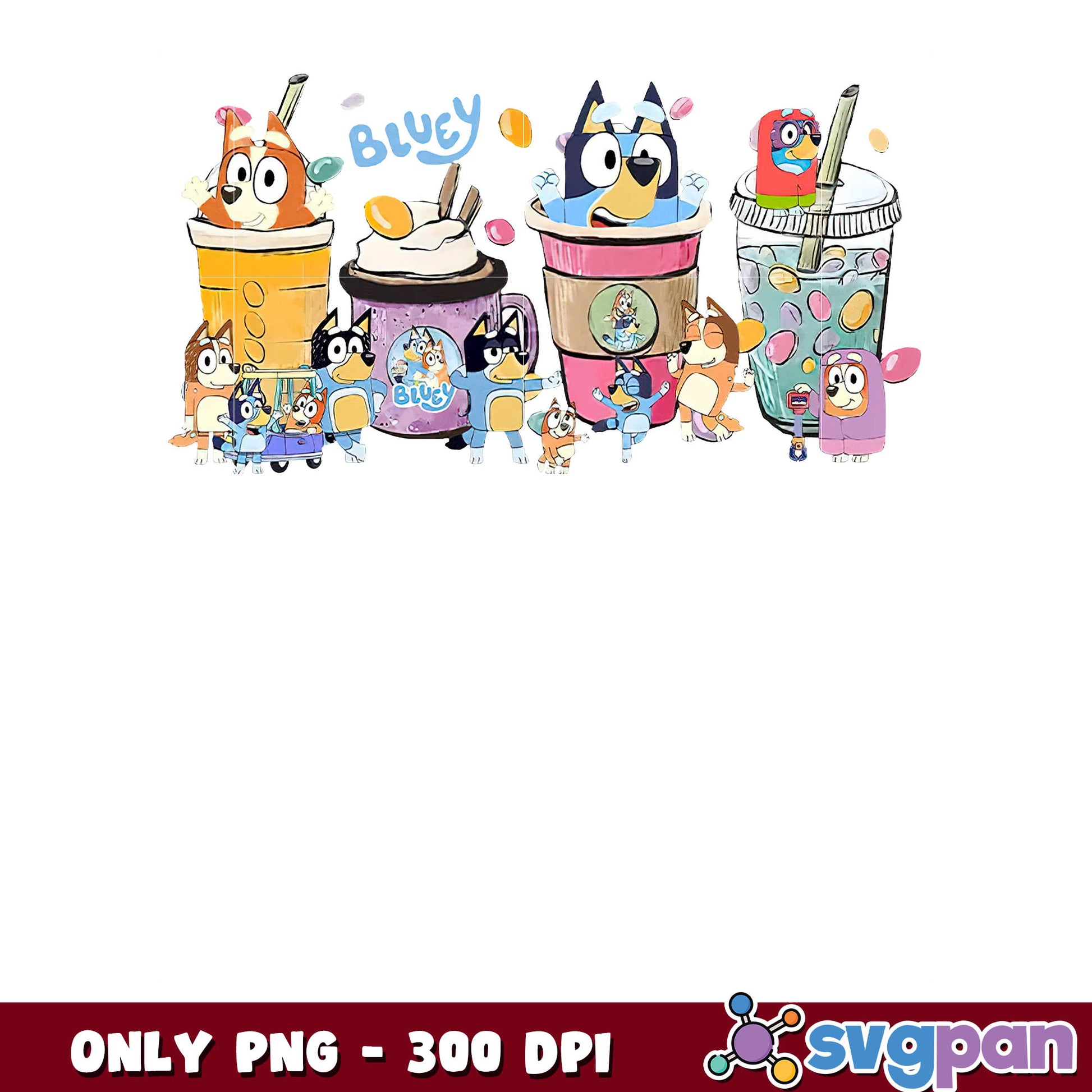 Bluey friends cup png
