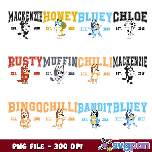 Bluey friends est png bundle